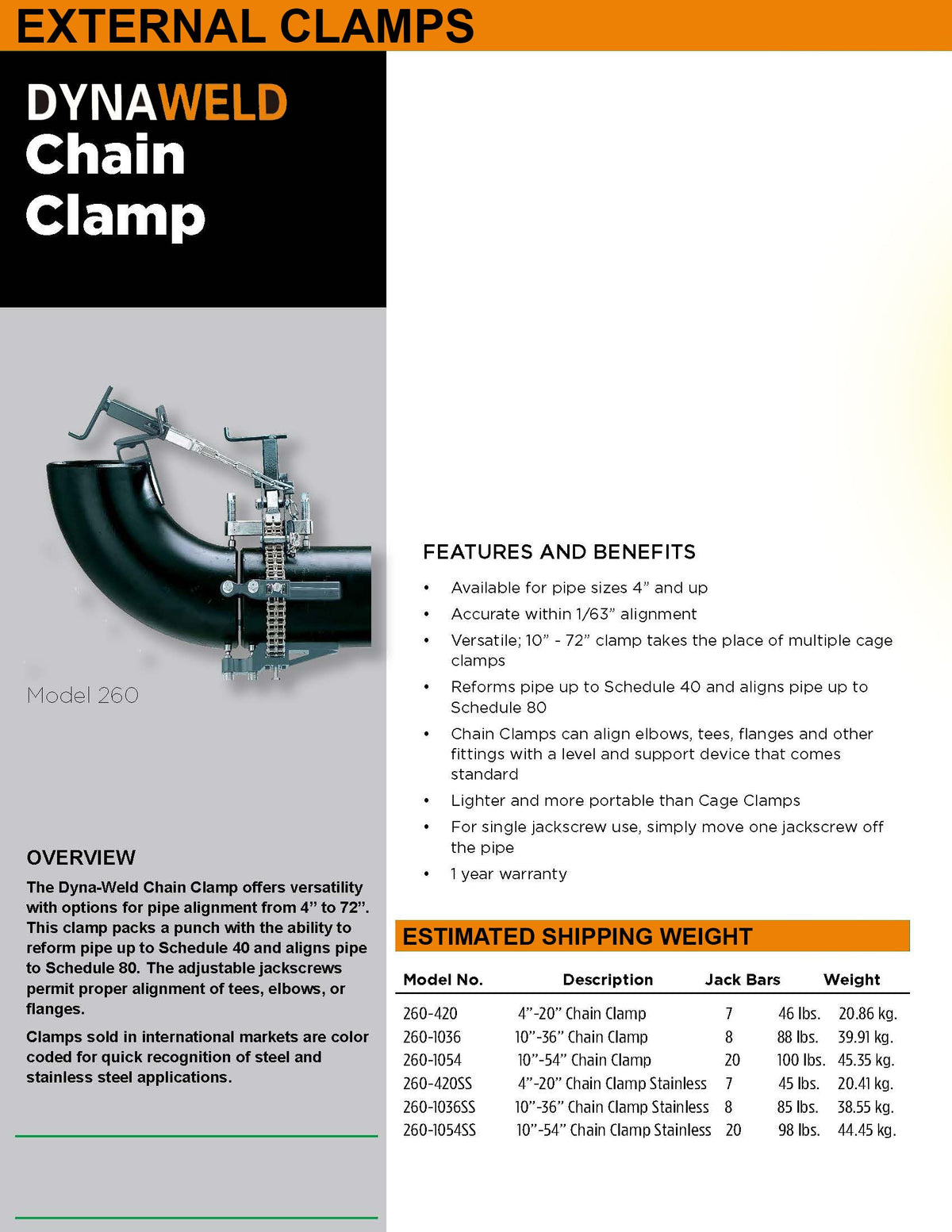 Single Chain Alignment Clamp 10 - 36